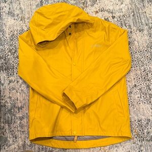 Eddie Bauer Men's Mustard Hooded Raincoat